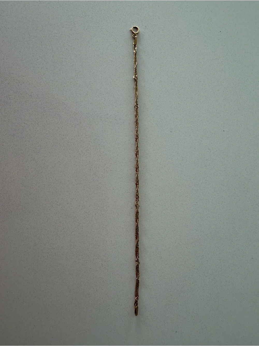 7” Singapore 14kt gold bracelet